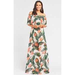 Show Me Your Mumu Hacienda Off The Shoulder Maxi Dress Paradise Found Chiffon XS